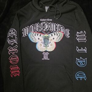 Brooklyn Cloth Culture Crew Black Pullover Hoodie with Embroidered Logo